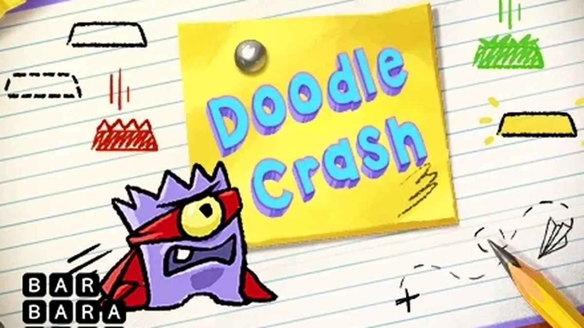 Tampilan visual permainan slot Doodle Crash dengan nuansa arcade modern