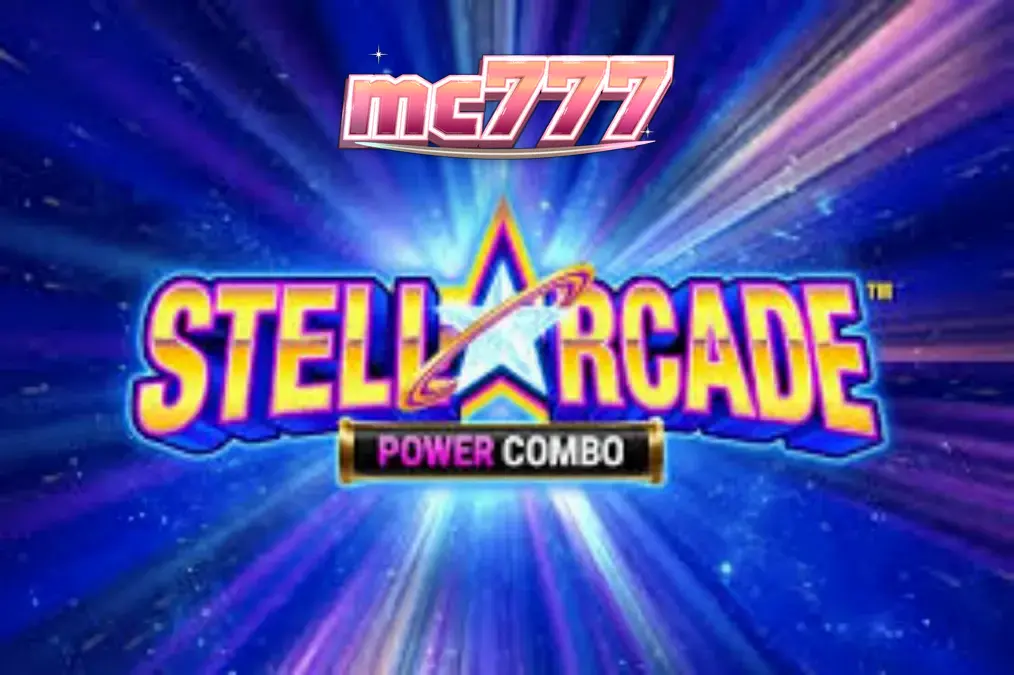 Tampilan visual neon dan kosmik dari slot Stellarcade Power Combo